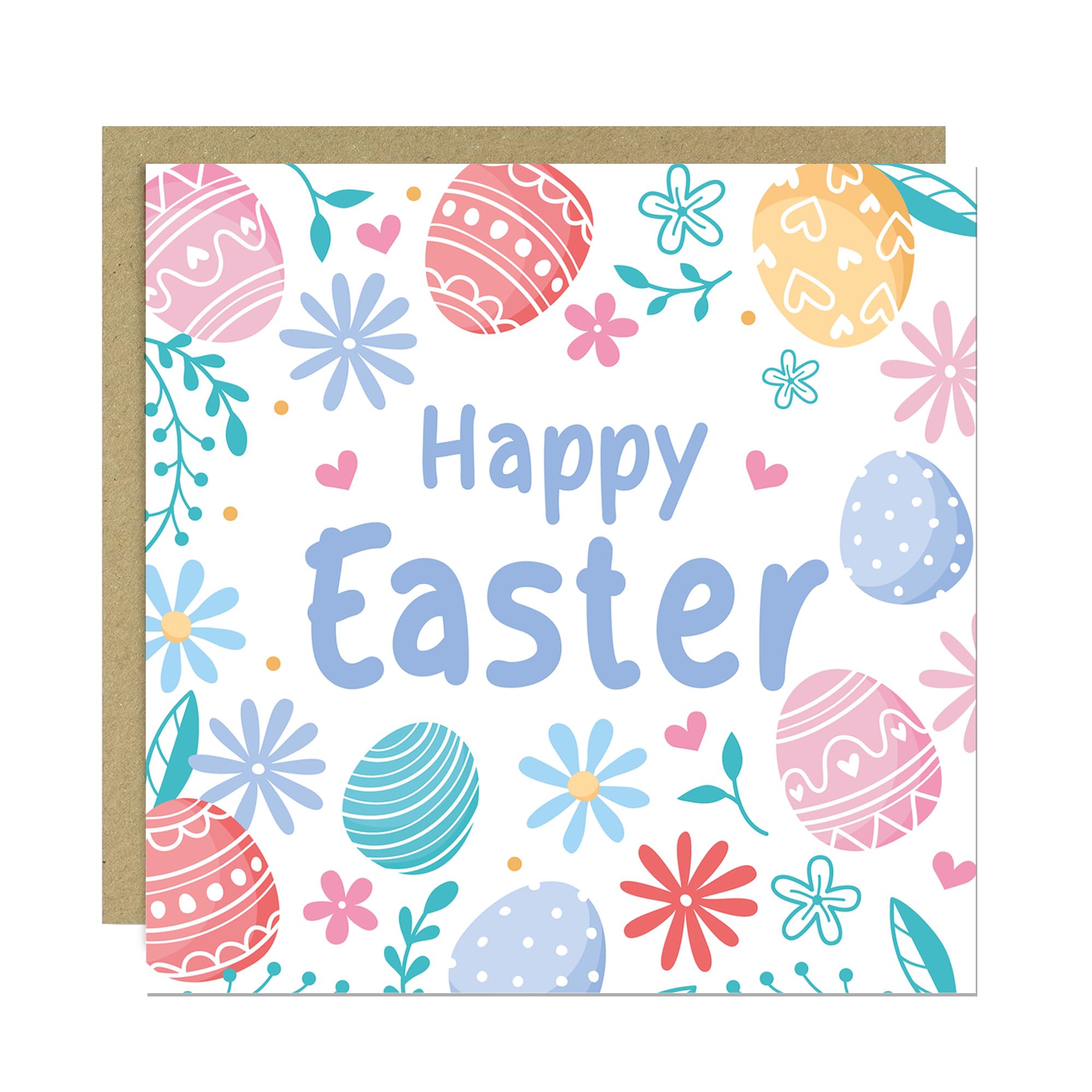 RED OCEAN Happy Easter Card, Pastel Easter Card, For, Happy Wishes, For Kids, Kids, Family, Friends, Greetings