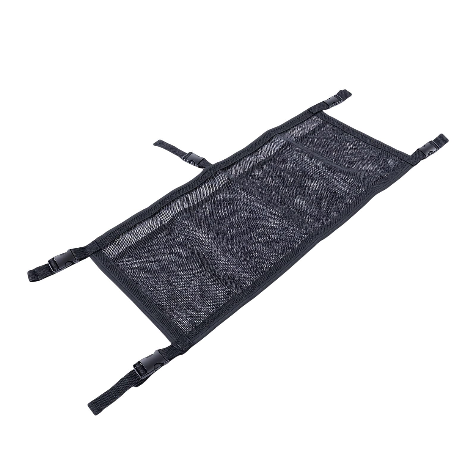 Boat Storage Bag with 3 Divisions, Marine Seat Suspended Storage Comparments Mesh Bag, Tackle & Life Jacket Holder Cargo Net Pocket Organizer, 32x15in