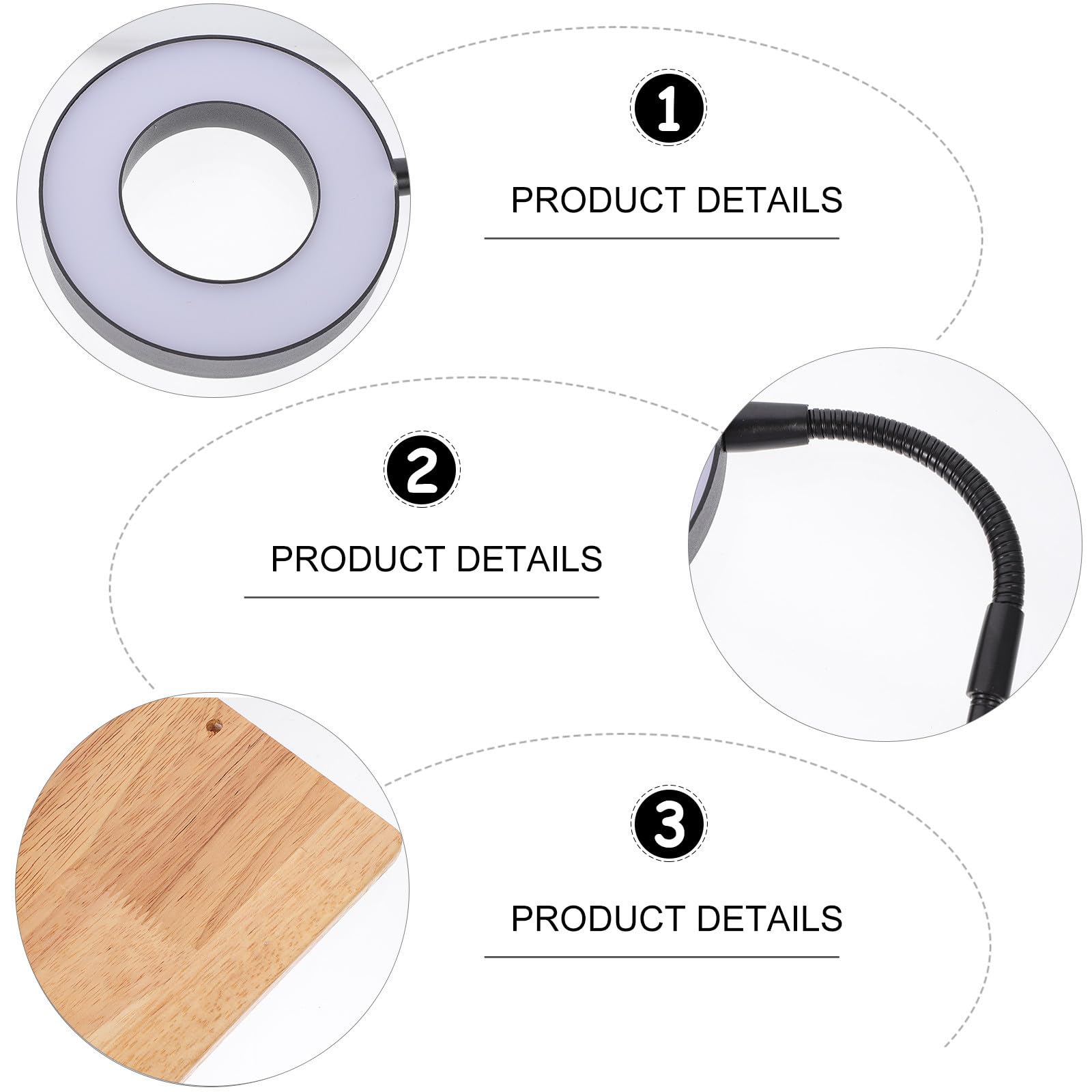 ifundom Lámpara LED para Pecera Luz de Alta Luminosidad y Baja Depreciación, Material de Aleación de Aluminio y Madera, Adecuado para Acuarios y Plantas en Maceta