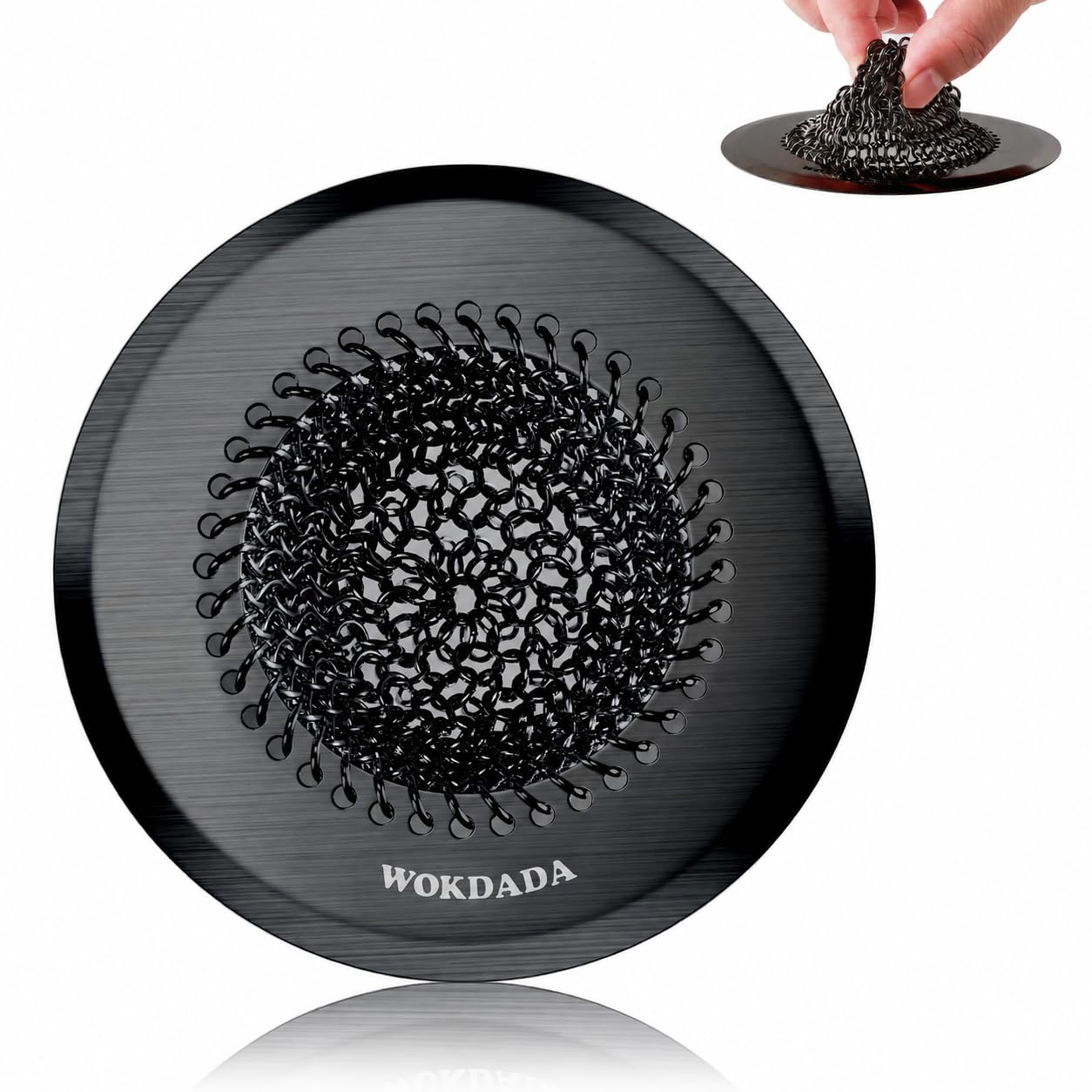 Photo 1 of wokdada Kitchen Sink Drain Strainer - Reversible Chain Mesh Basket, Black