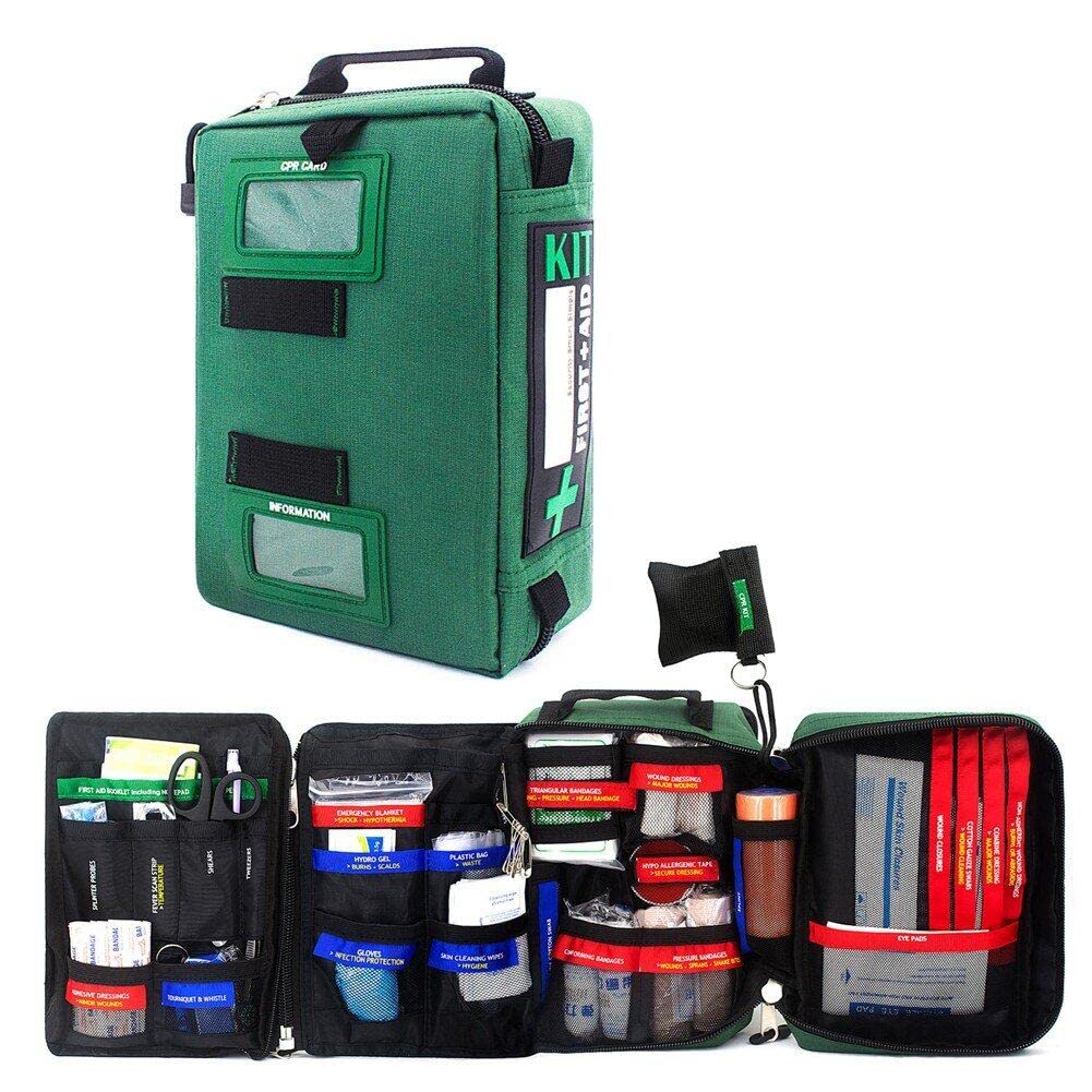 Emergency Medical Bag apteczka pierwszej pomocy, przenośna torba na urazy, profesjonalna torba pierwszej pomocy, do pracy na świeżym powietrzu w samochodzie, zielony, 4.72*7.09*11.02inch
