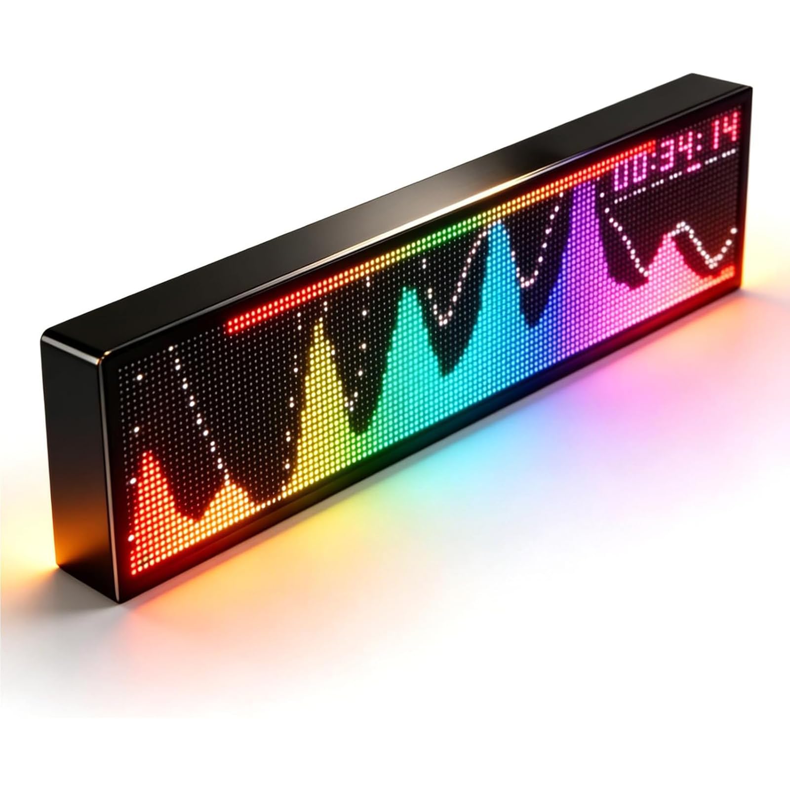Visualizzatore di spettro musicale a LED con sensore vocale e orologio, display 128 x 32, 36 stili, 4 gamme di frequenza, 16 colori RGB - perfetto per musicisti e appassionati di audio