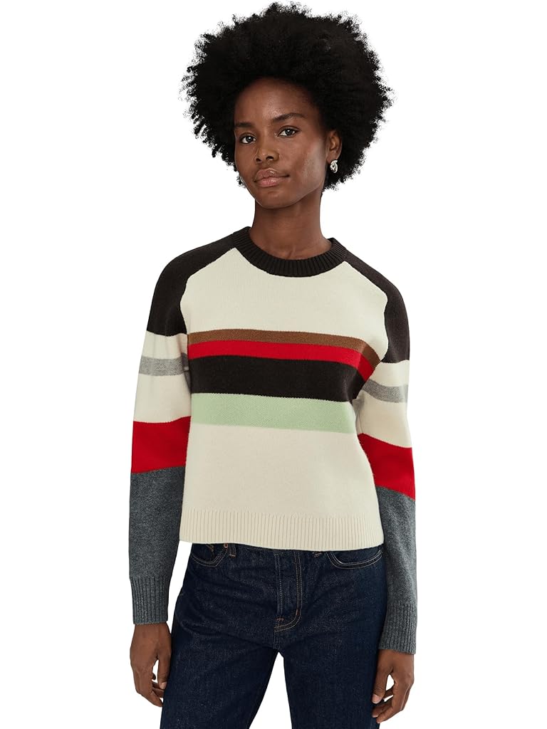 Blue Madewell Stripe Aspen Raglan Pullover
