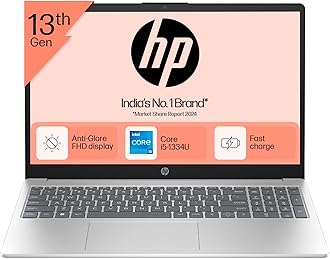 HP 15, 13th Gen Intel Core i5-1334U Laptop (8GB RAM, 512GB SSD), Anti-Glare, 15.6"/39.6cm, FHD, Win 11, MS Office 2021, Silver, 1.59Kg, Intel UHD Graphics, FHD Camera, Backlit KB, fd0220TU