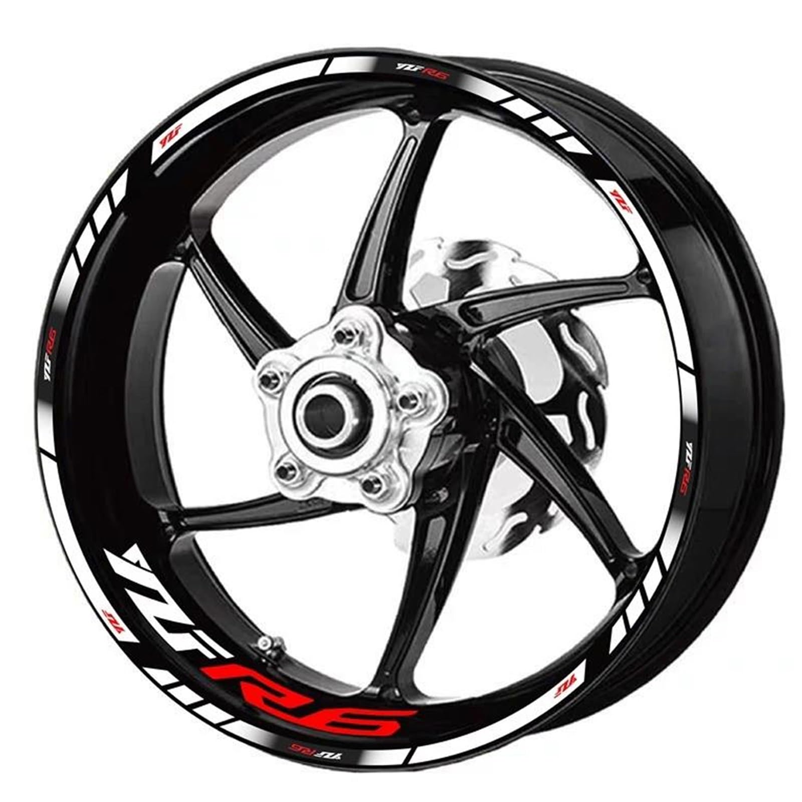 Sticker Part for Y-AMAHA YZF R6 Motorcycle 17 Inch Inner and Outer Wheel Hub Decal Decorative Rim Waterproof Reflective Sticker