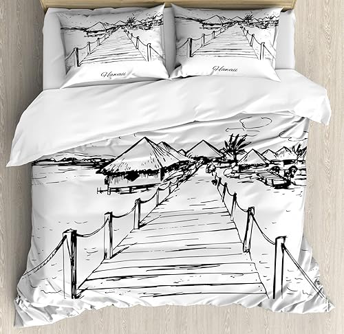 Miniatura 67 de Ambesonne - Funda de edredón multicolor disponible en tres tamaños y en diferentes colores, Tela, Beige, King