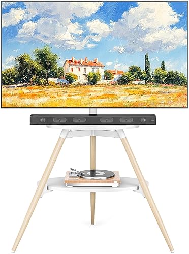 Artistic Easel - Soporte de suelo para TV, LCD LED de 32 a 65 pulgadas, pantalla plana curvada de hasta 77 libras, soporte de exhibición de estudio