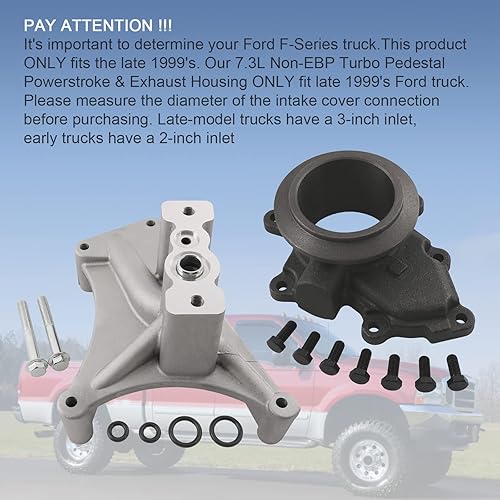 Miniatura 5 de JDMSPEED EBP - Pedestal turbo y carcasa de escape para Ford 7.3 Powerstroke 1999.5-2003 Powerstroke Diesel Turbo Pedestal + pernos y carcasa de