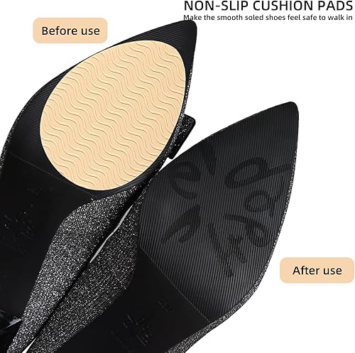 Miniatura 4 de 2 pares de almohadillas antideslizantes para zapatos, protectores adhesivos de suela de zapatos, agarre de gel de silicona en la parte inferior de