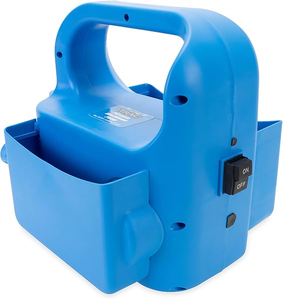 Trac Outdoors Portable Washdown Pump Kit - Self-Priming Marine-Grade Pump - Includes Everything Needed to Power-Spray, Just Add Water (69380), Blue