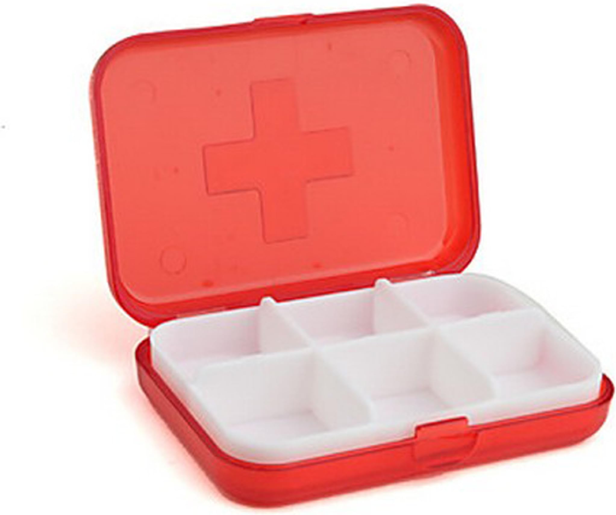 2pcs/lot 6-compartment Pill Case /Six Grid Portable Multifunction Portable Kit / Storage Box / Sorting Box / Jewelry Box Kit Cross Edition for Travellers
