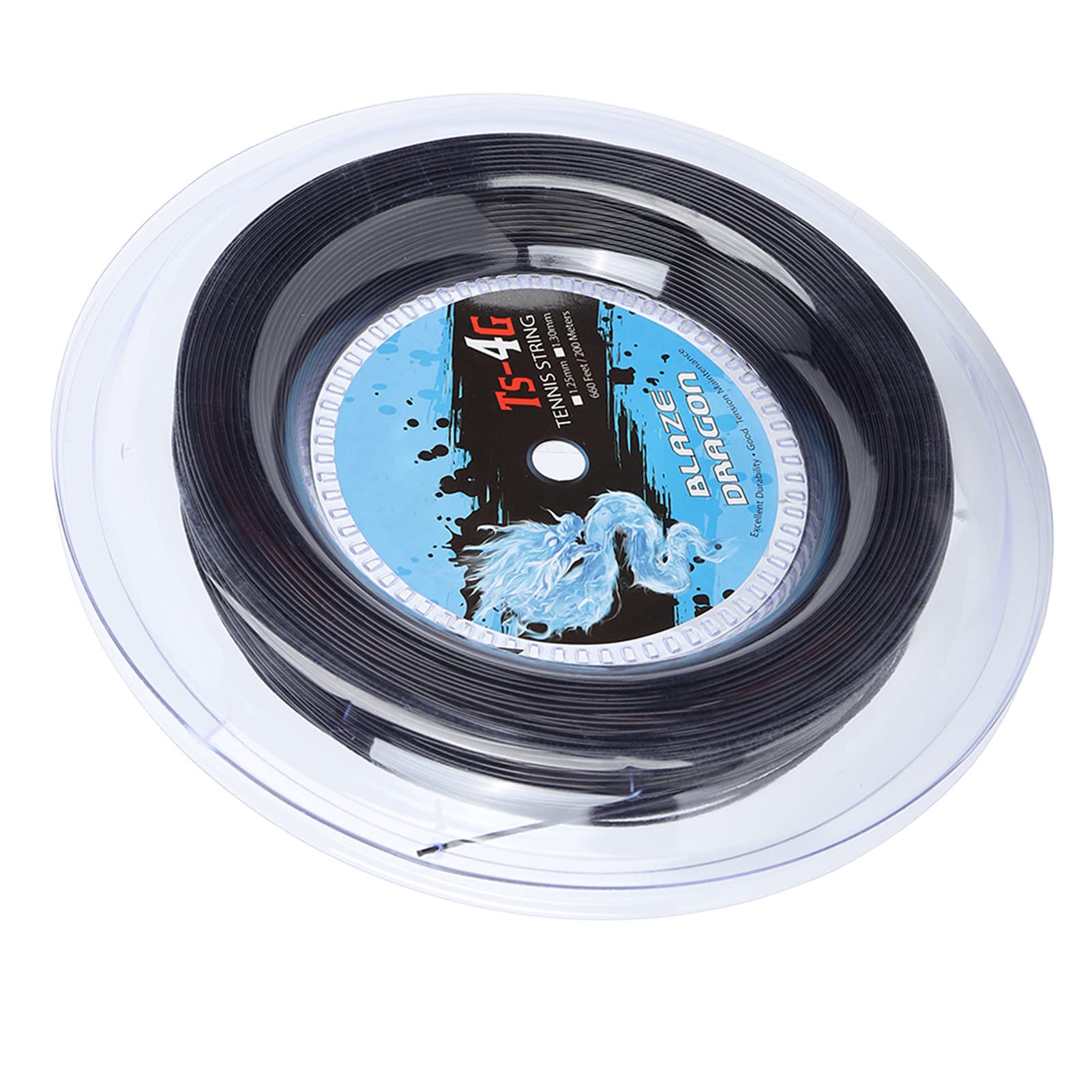 Polyester Tennis St Reel for Tennis Racket 200m Reel Tennis St Line le 1.30mm Thickness Ideal for Gym Sport Outdoor Black (1.25mm)