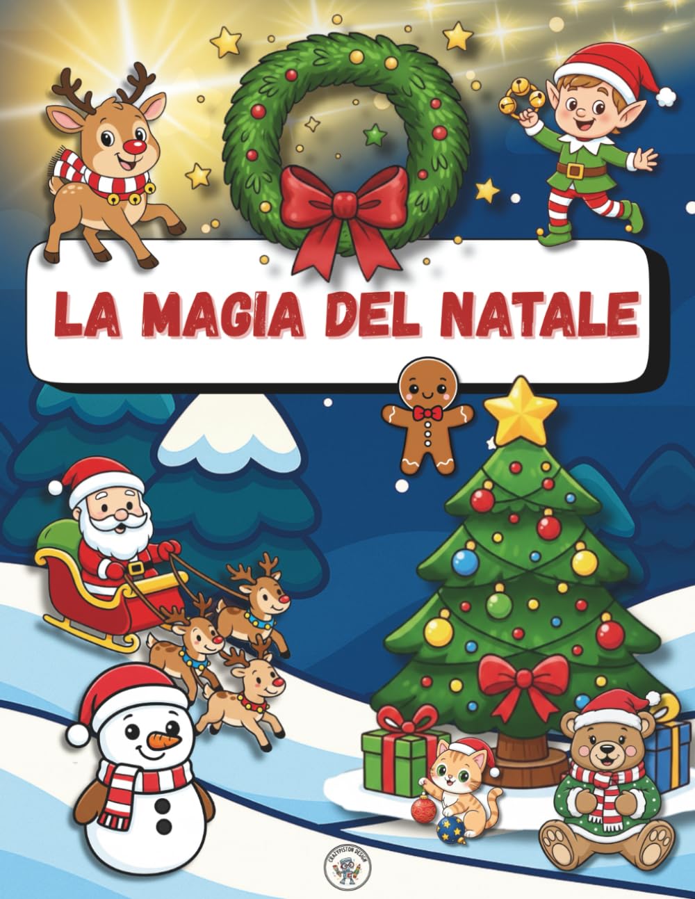 la magia del natale: libro da colorare per bambini