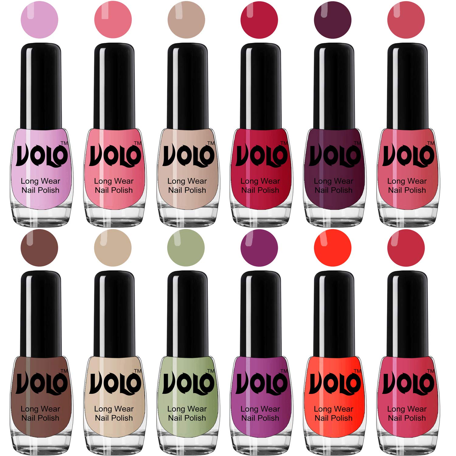 Volo Best Affordable Gloss Nail Polish Combo 12 Pcs Full Year Collection(Purple, Pink, Nude, Corals, Wine, Pink, Nude, Nude, Mint, Plum, Coral, Pink) 60 ML-image-37