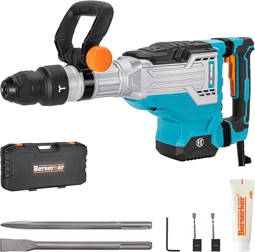 Berserker 1700W 25-Pound SDS-Max Demolition Jack Hammer, 1-9/16" 14-Amp Corded Electric Heavy Duty Demo Chipping Hammer Co...