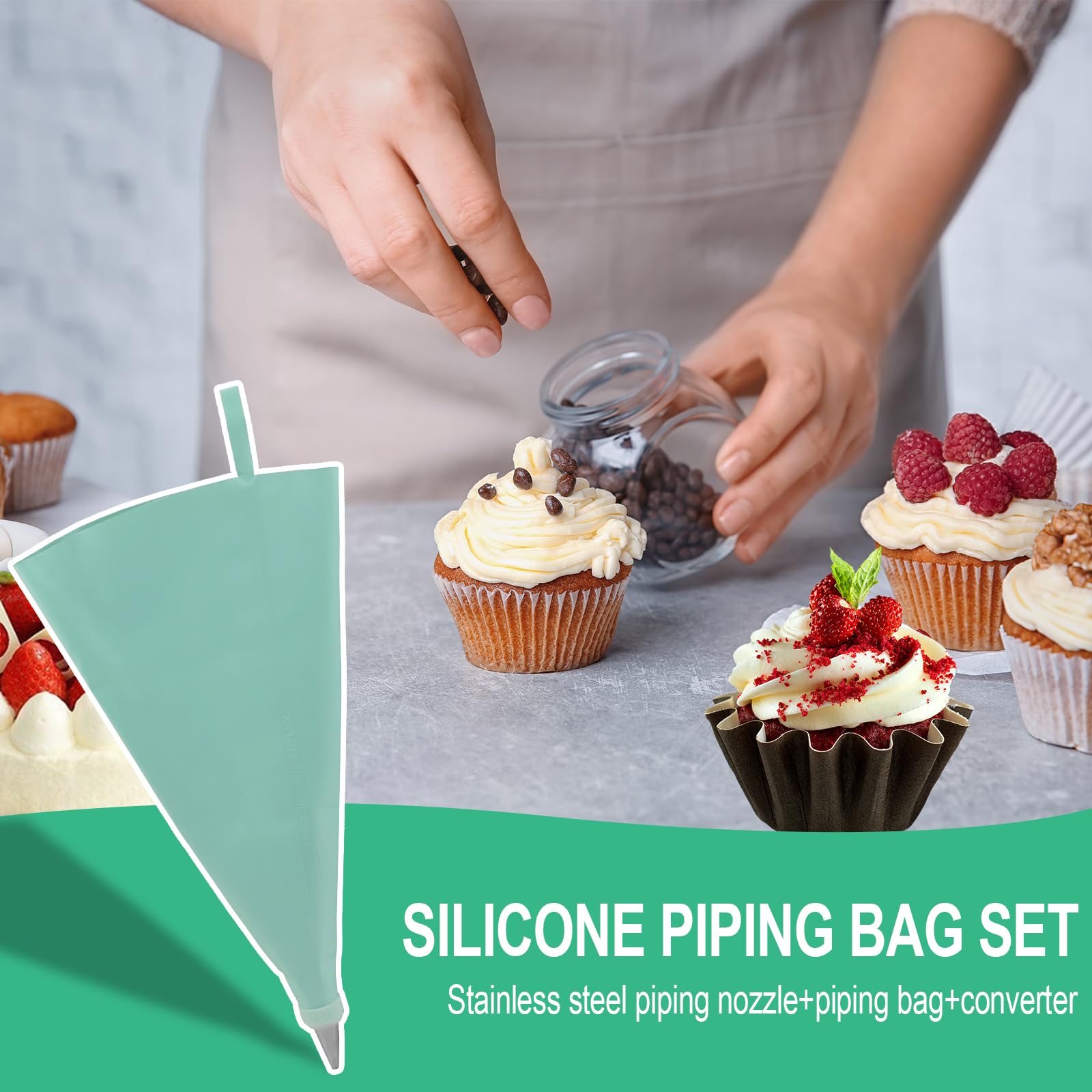 Kit de decoración de pasteles de 137 piezas, juego de decoración de pasteles con tocadiscos, herramientas de decoración de pasteles, 3 raspadores de pasteles, 2 espátulas, 32 bolsas pasteleras, para