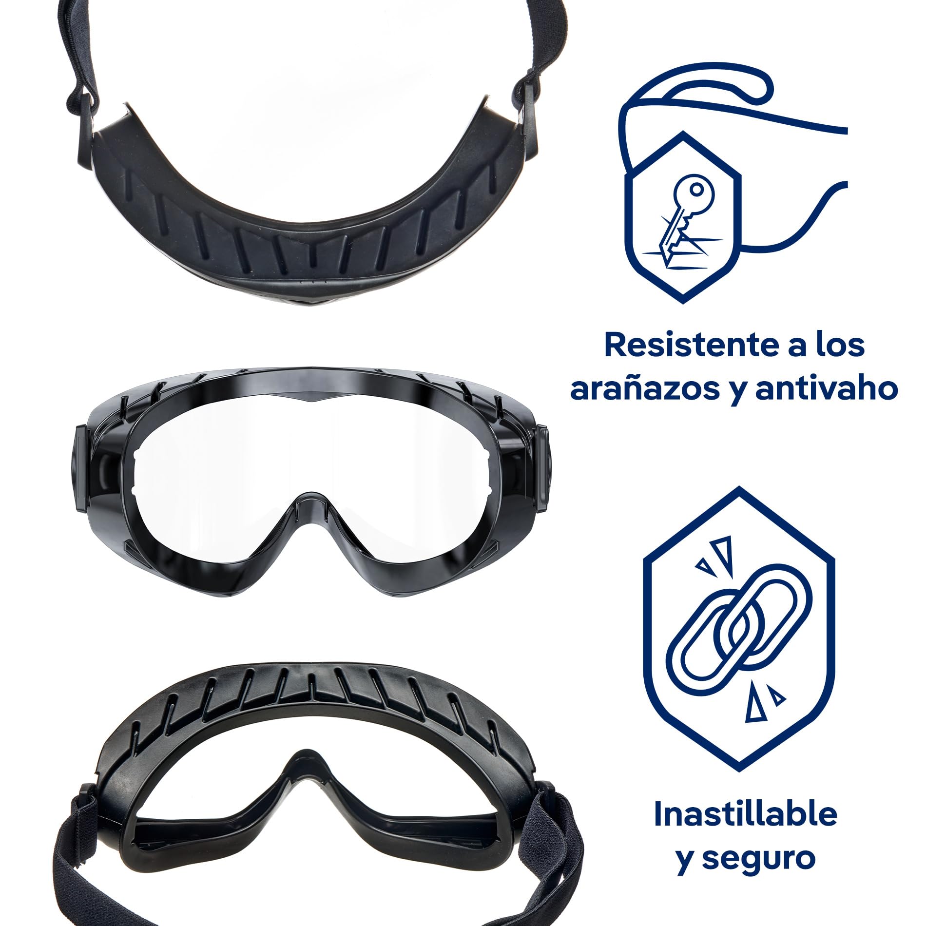 Dräger X-pect 4200 | Gafas de visión total antivaho también para usuarios de gafas | Para obras, laboratorios, talleres | Lente de policarbonato resistente a arañazos y roturas | 1 pieza negro
