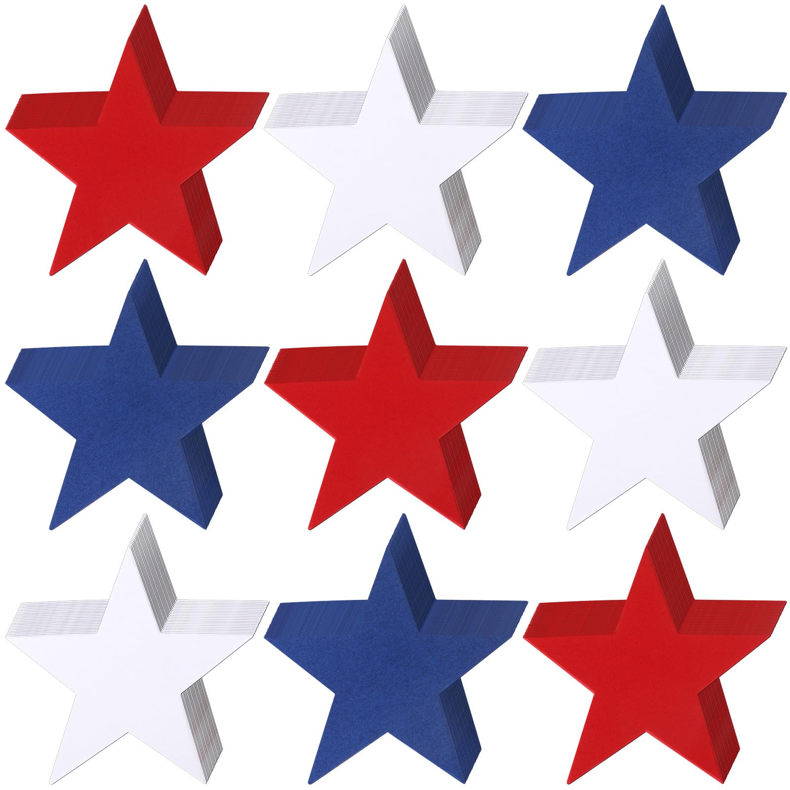 Ferraycle 108 Pcs Red White and Blue Stars Cut Outs Patriotic Classroom Decor Bulletin Board Paper Star Shaped Cutouts Independence Day Memorial
