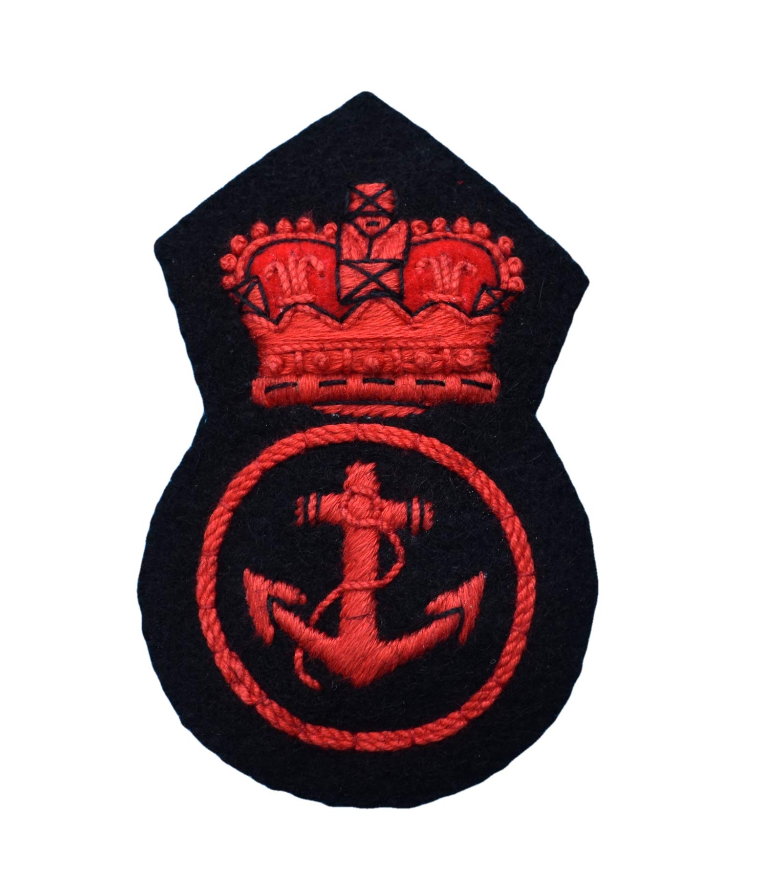 Uniform Store London Men's Black Badge Navy Engine Room Artificer Cap Badge Queen Crown Red