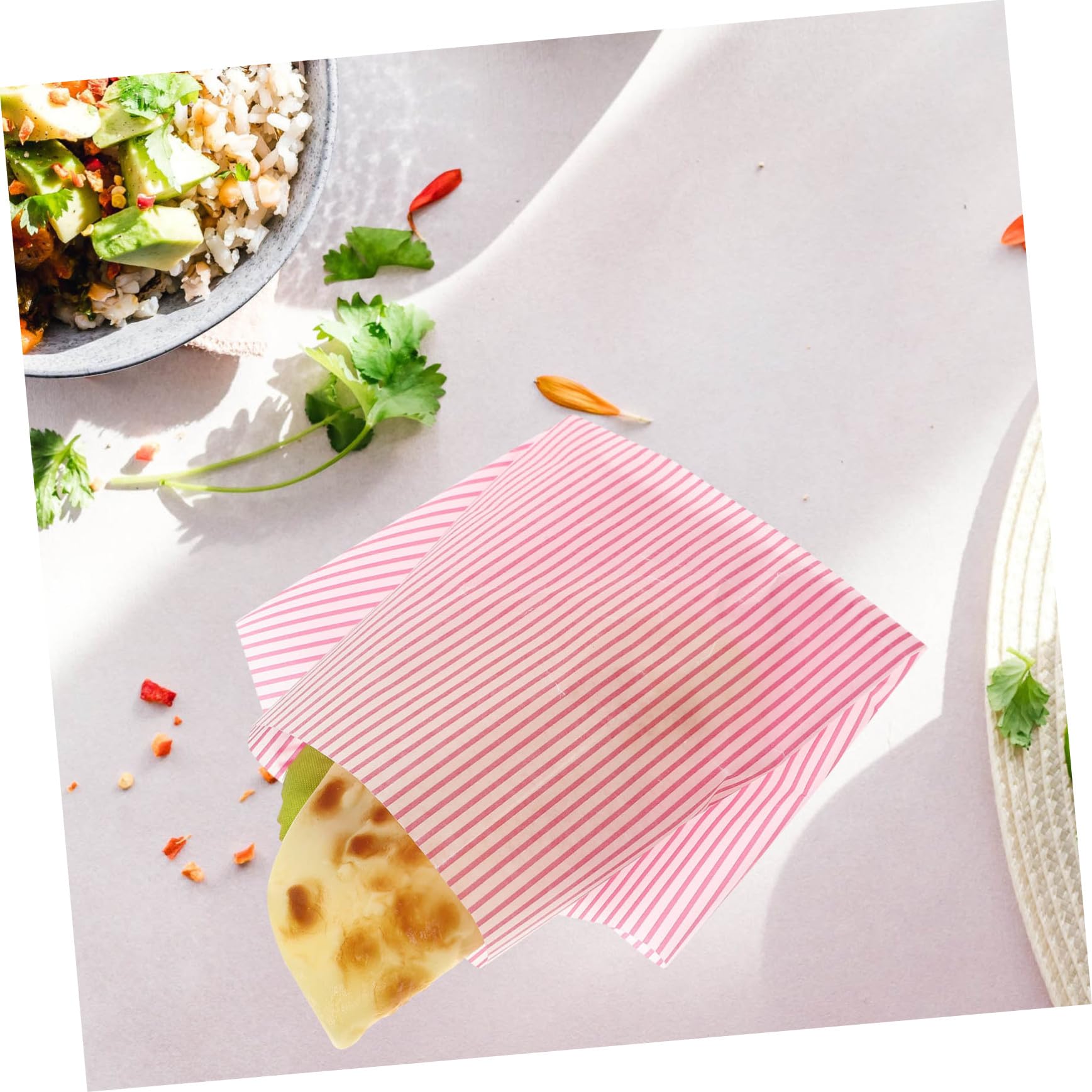 MOLUCKFU Food Wraps Made of Wood Pulp 100pcs Baking Wax Paper Sandwich Papers French Fries Wraps Chips Papers Food Paper