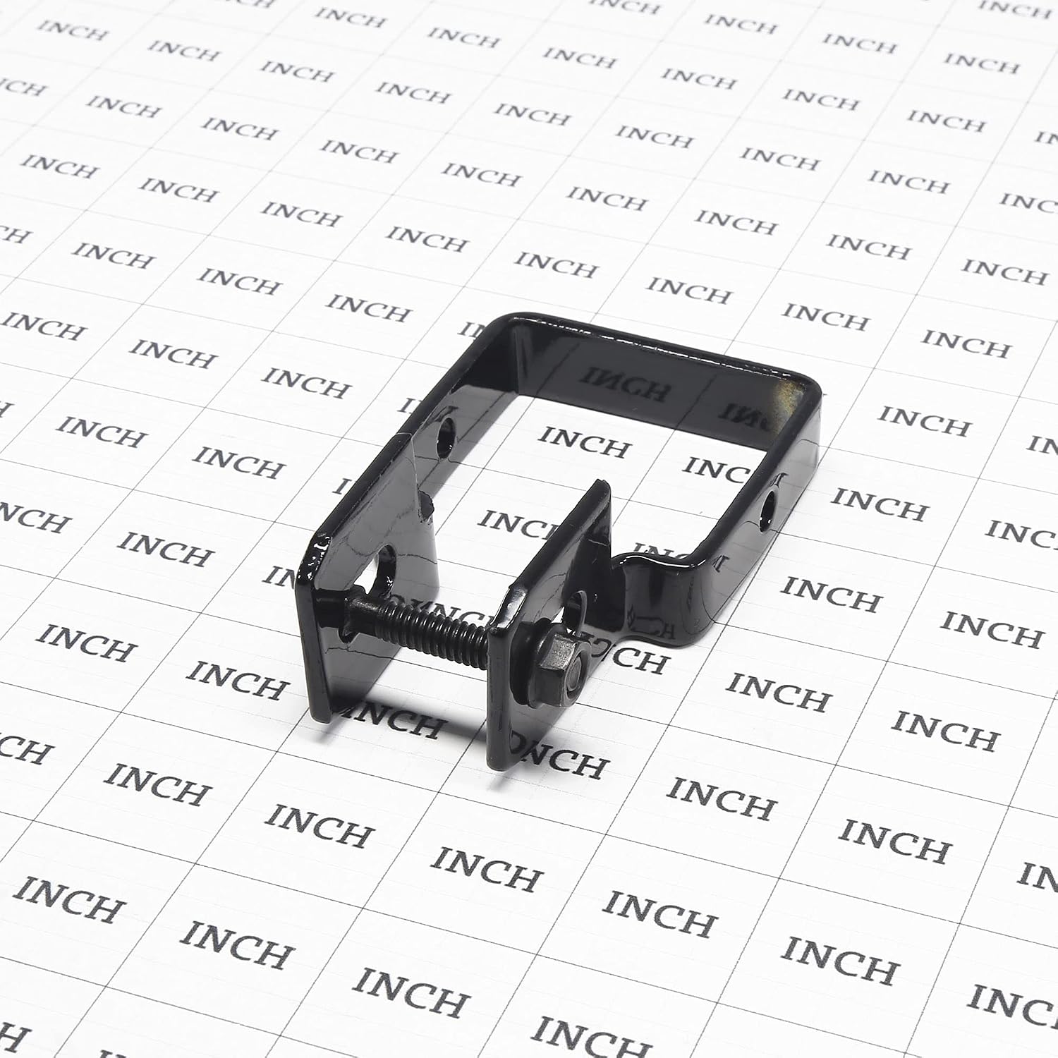2" Square Steel Fence Brackets with Screws and Bolts | Fence Railing Brackets | Black (Set of 2)