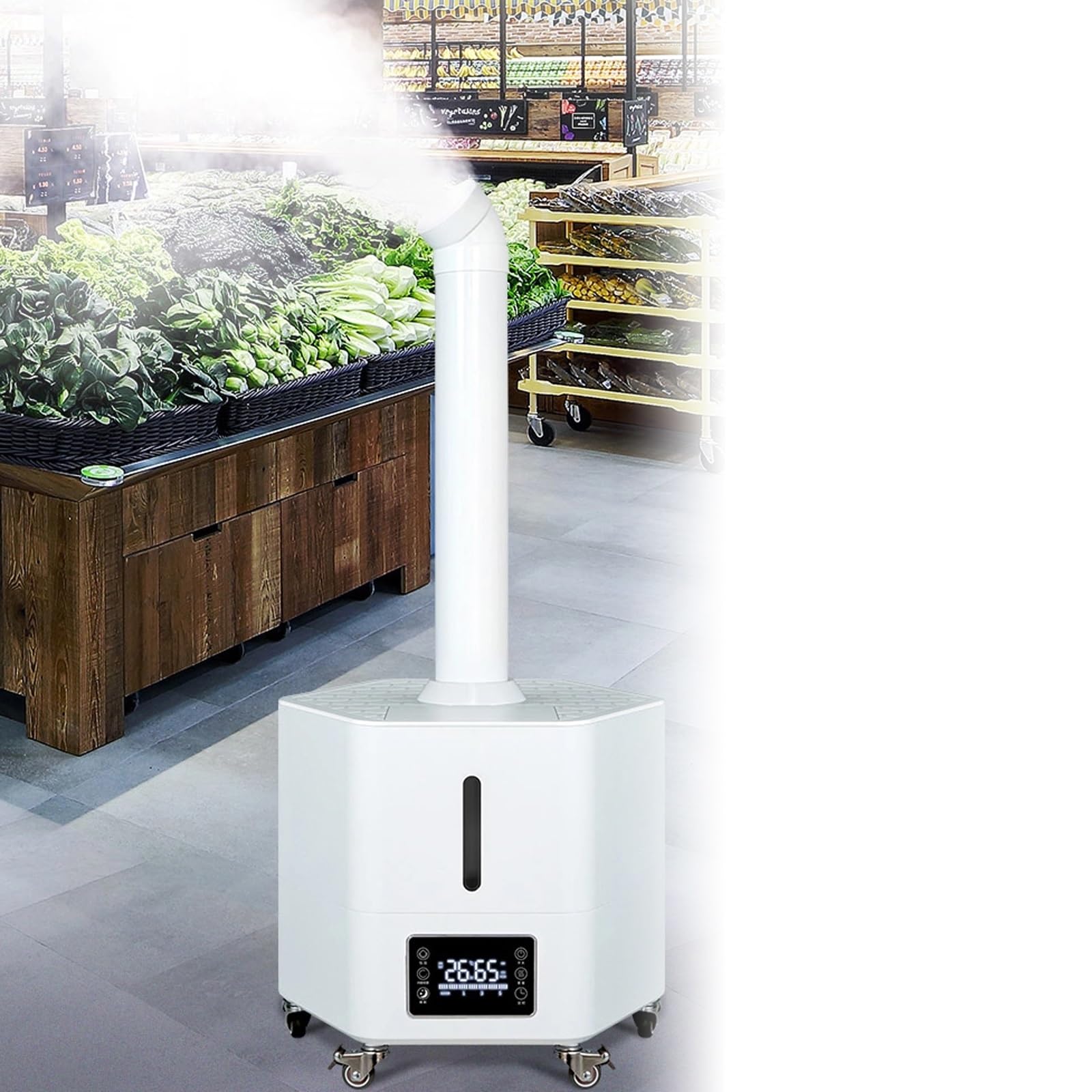 22L Commmercial Ultrasonic Air Humidifier Maker, 3.5kg/h Industrial Air Cool Mist Humidifier Atomization Agriculture Sprayer, Remote & Timing Control, Power off Protection, for Factory Supermarket