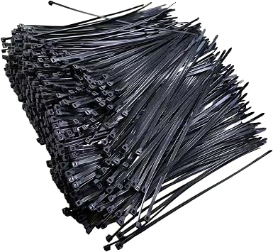 1000 pcs 4 inch Cable Zip Ties Heavy Duty, Premium Plastic Wire Ties with 18 LBS Tensile Strength, UV Resistant Cable Ties, Self-Locking Black Nylon Tie Straps