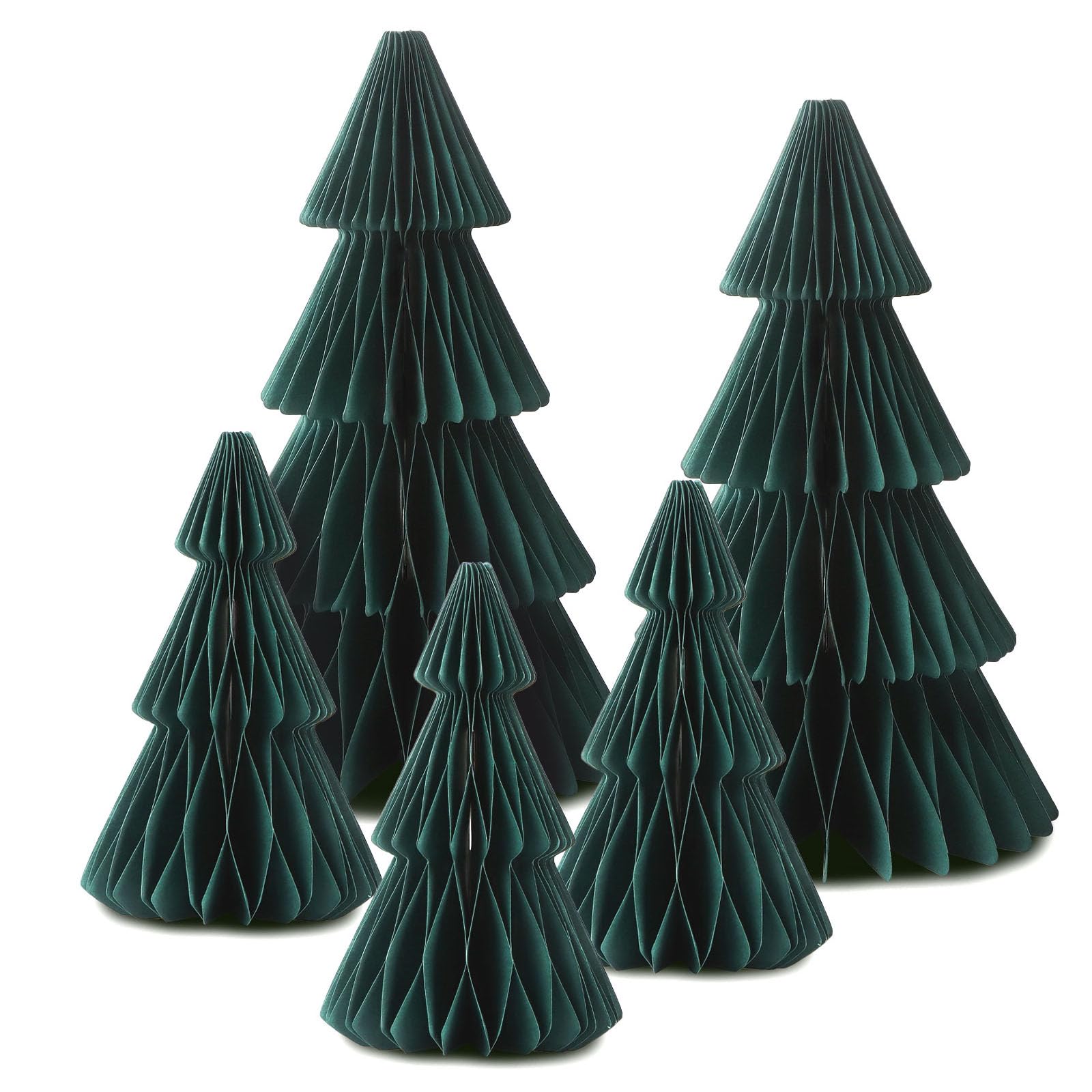 5pcs Paper Christmas Tree Decorations Honeycomb Christmas Table Decoration