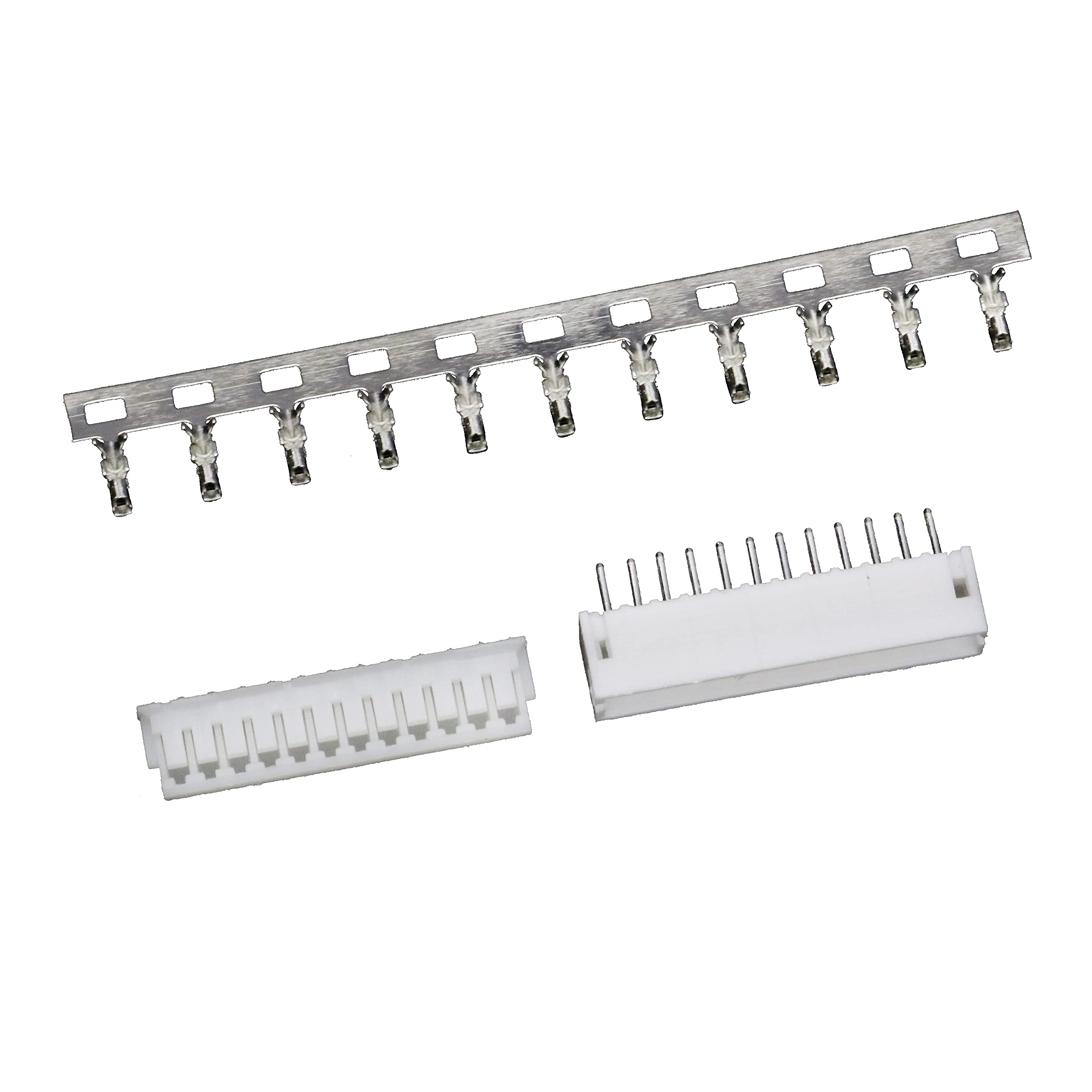ZH 1.5mm 12-pin Board-to-Wire Crimp Connector Plug + PCB Socket + Crimps, Pack of 20 Compatible With JST ZH
