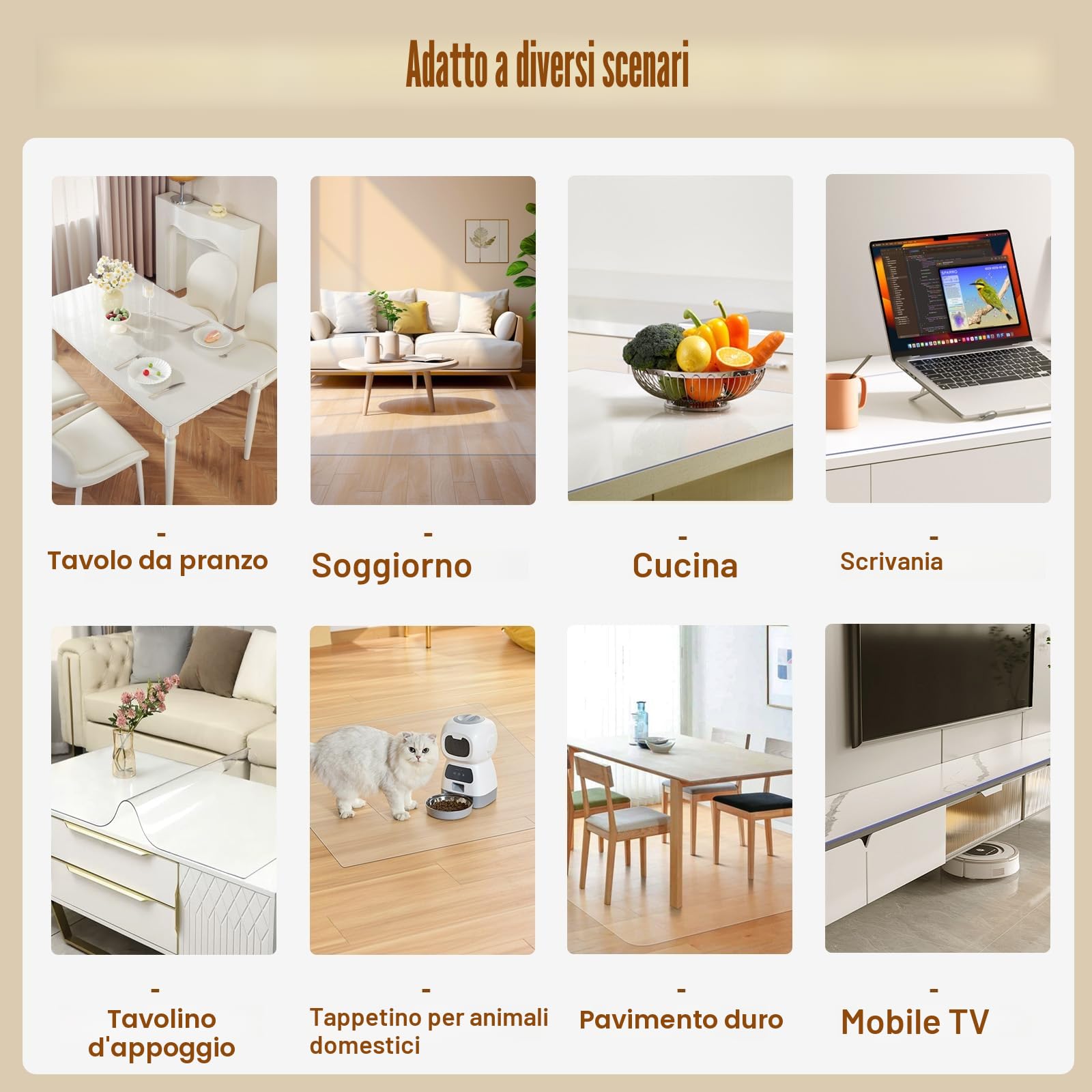 Royhom Copritavolo Trasparente 100 x 190 cm, 1.5 mm Spessore Pellicola Trasparente per Tavolo, Proteggi Tavolo Impermeabile, Tovaglia Plastificata Rettangolare per Scrivania, Tavolino