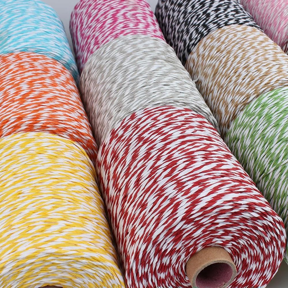 Wstążka papierowa 280 m z rafii do torebki DIY czapką | Wielokolorowa przędza szydełkowa ze słomy, naturalna ekologiczna wstążka do pakowania(Yellow White)