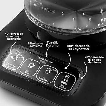 Karaca Robotea Pro Connect 4 in 1 Konuşan Cam Çay Makinesi, Graphite