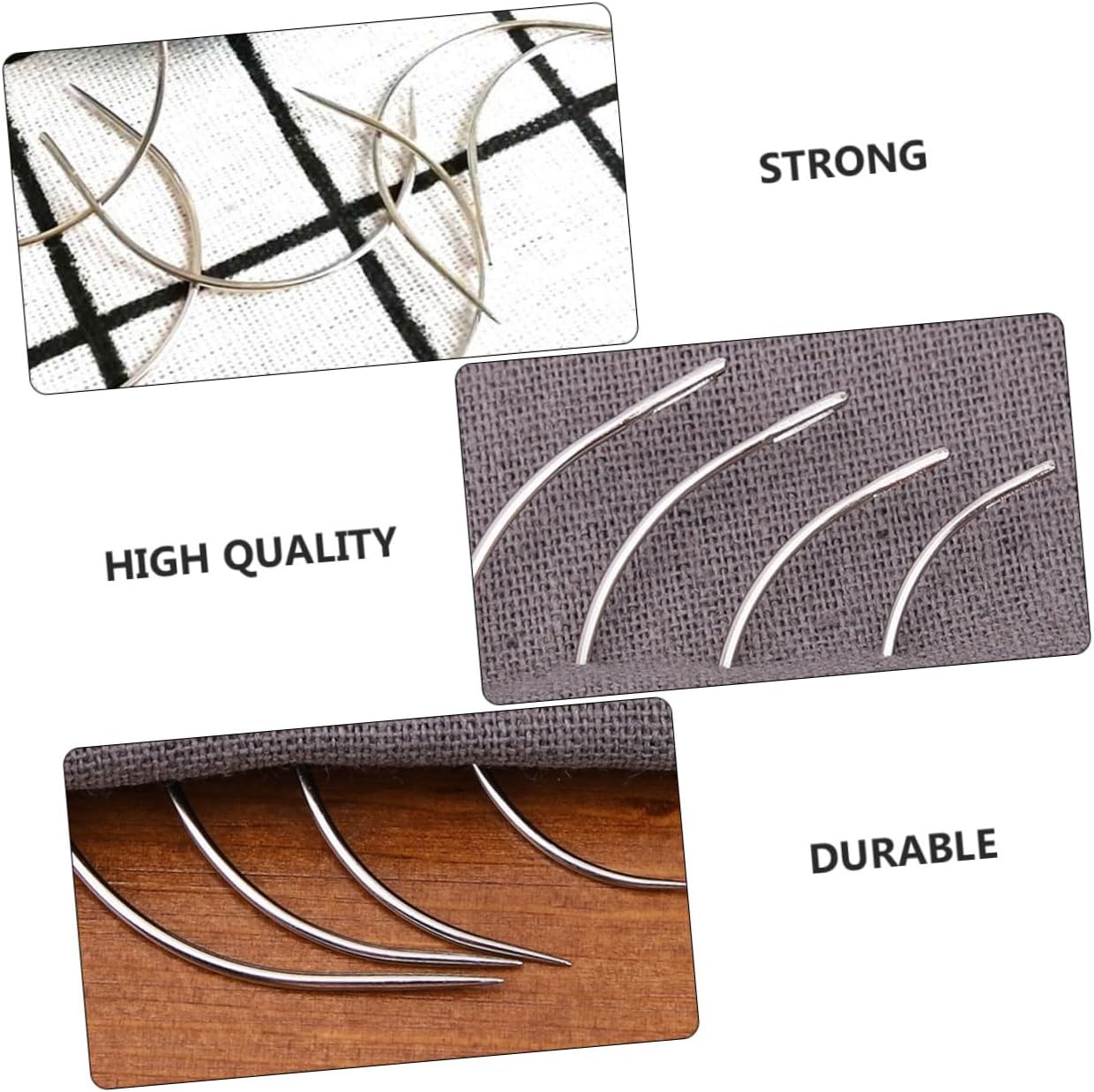Anneome 96pcs c Type Curved Needles for Hand Sewing Weaving Needles for Crafting Wig Making and Repair Assorted for Projects