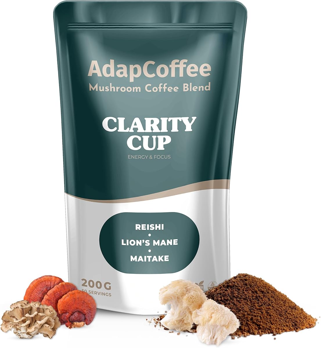 Clarity Cup – Café Instantáneo con Hongos Adaptógenos – Lion’s Mane, Reishi, Maitake – Enf