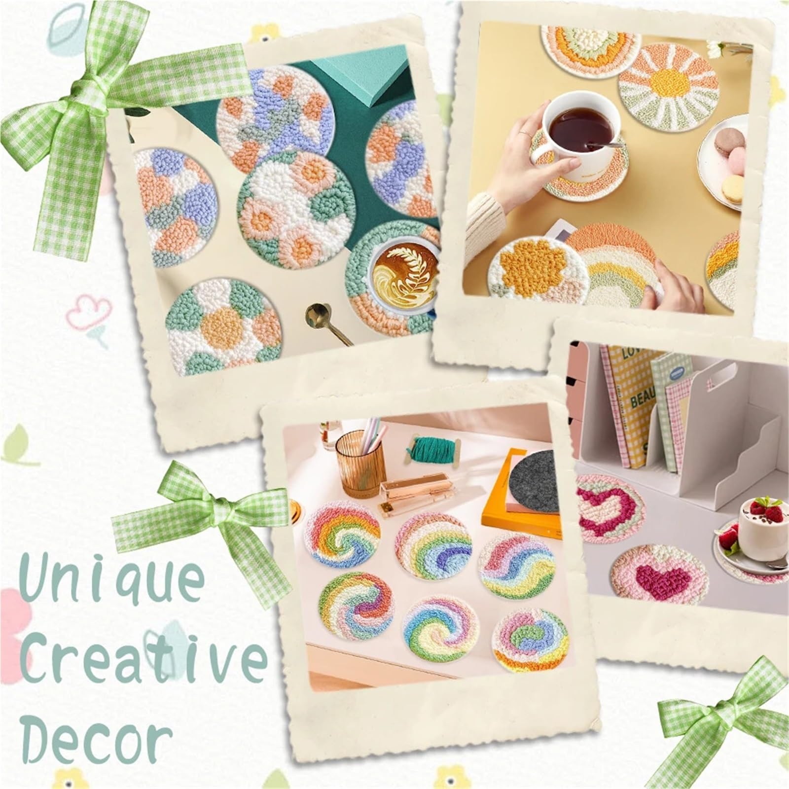 Kit d'aiguilles à poinçonner avec sous-Verres, Complet de démarrage Broderie for débutants, 1 Ensemble 6 pièces/Ensemble pour Soi-même(Color1)