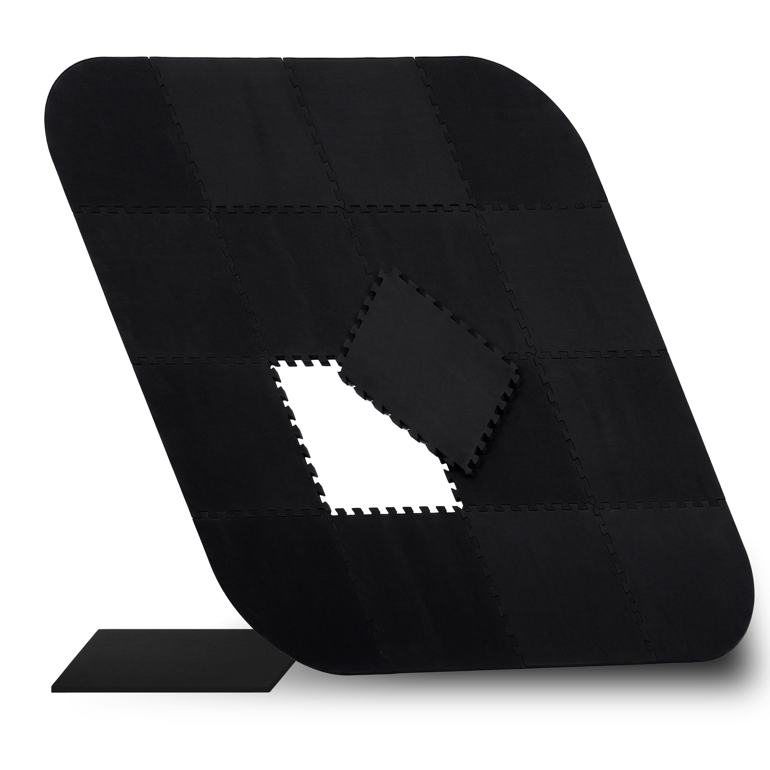 Relaxdays Lot de 17 Tapis de Piscine carrés en Mousse, 0,6 x 216 x 216 cm, Noir