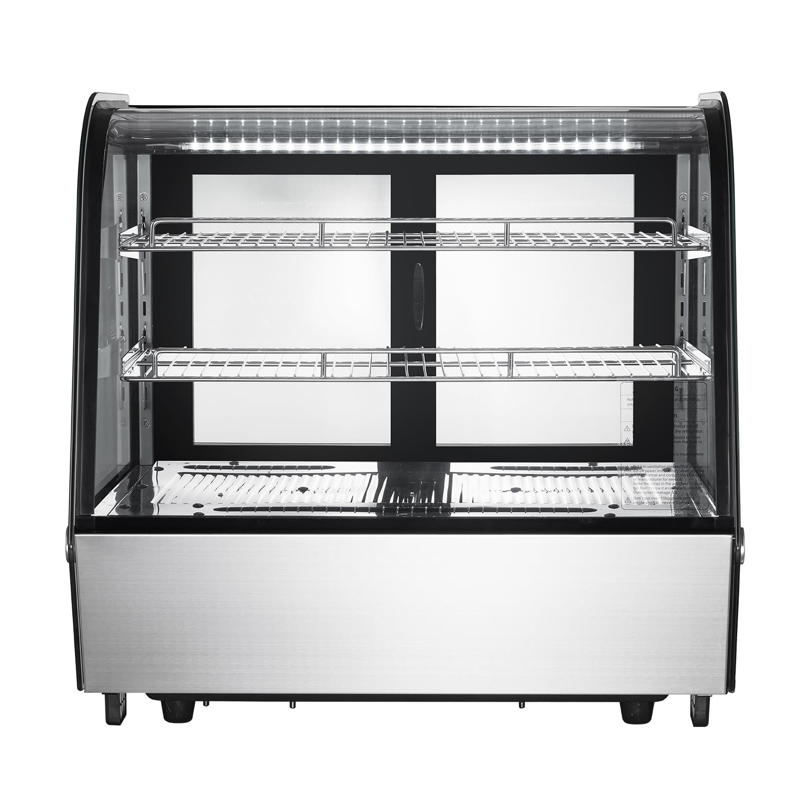 Happybuy 4.2 Cu.Ft/115L Countertop Pastry Display Case, 2-Tier Commercial Refrigerator with LED Lighting, TURBO Cooling, Frost-Free Air-Cooling for Bakery