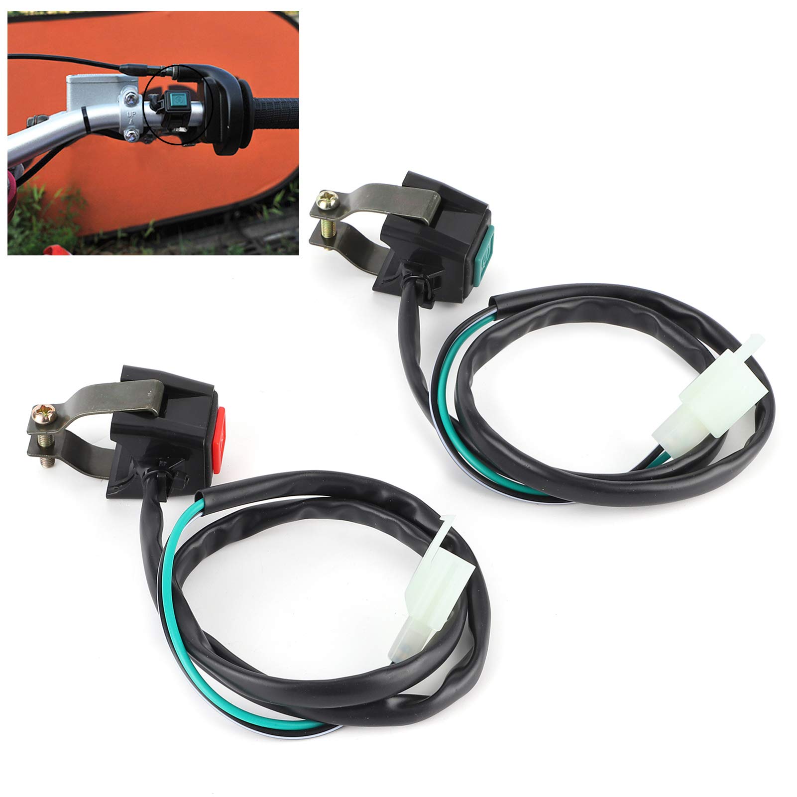 Interruttore di Arresto Universale per Avviamento Moto Manubrio Accensione Doppio Pulsante 22mm Adatto per Caricabatterie per Auto ATV Dit Bike Prodotti Testati