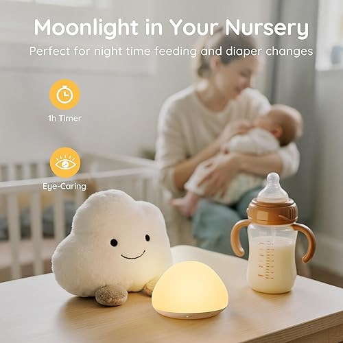 Miniatura 6 de JolyWell Luz nocturna para bebé, luz nocturna RGB regulable para niños, USB-C recargable, lámpara táctil para guardería y dormitorio