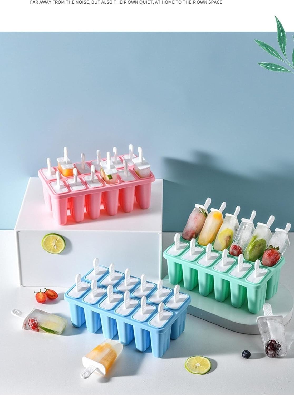 Popsicles Molds, Multi-Color Silicone Popsicle Molds, Easy Release BPA-free Popsicles Molds, Homemade Popsicles Molds, Summer DIY Homemade Ice Cream Molds, Popsicle Mold Reusable 12GROUP GREEN