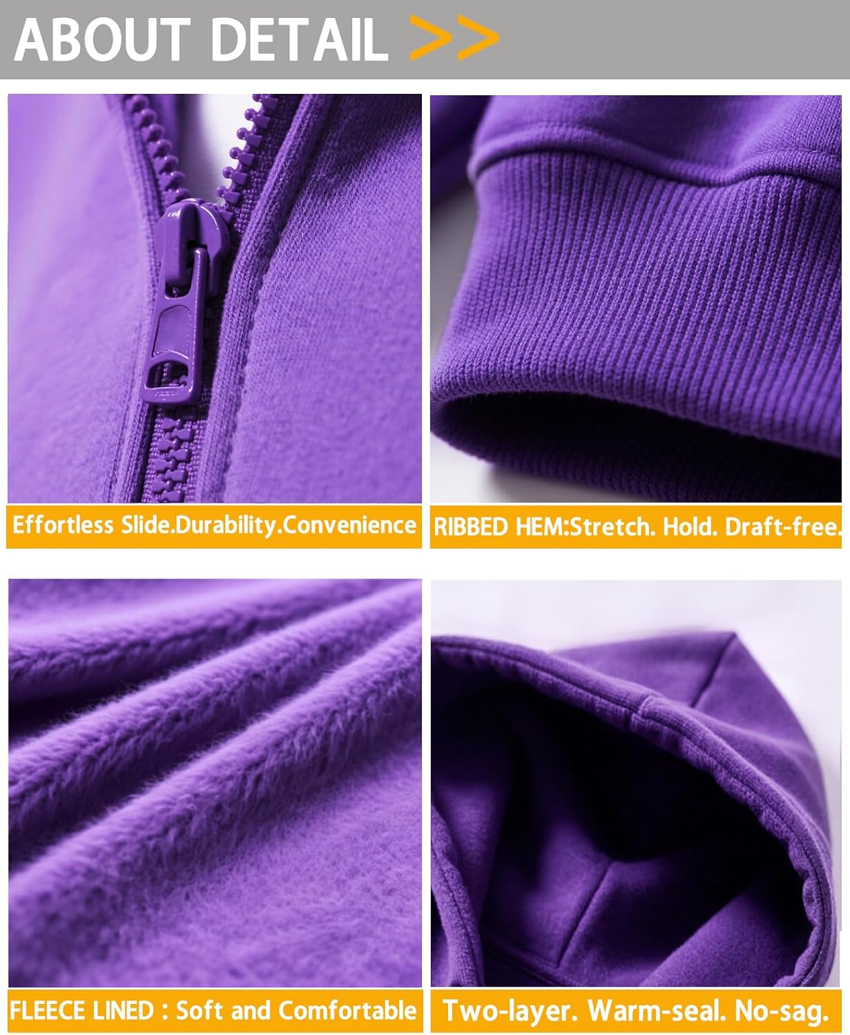 Men's Hoodie Quarter Zip Pullover Sweatshirts Fleece Hoodies Casual Long Sleeve Athletic Hooded Sweat Shirt for Men - Image 6