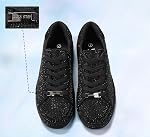 LUCKY STEP Platform Rhinestone Fashion Glitter Sneakers | Sparkly Bling Bedazzled Wedding Bridal Shiny Shoes for Women