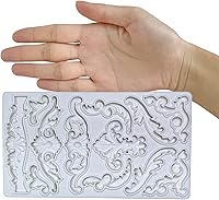 Vista 5 de Baroque Curlicues Scroll Lace Border Relief Flor Encaje Filigrana Esculpido Decoración Fondant, Artesanía Azucarera, Decoración de Pasteles, Moldes