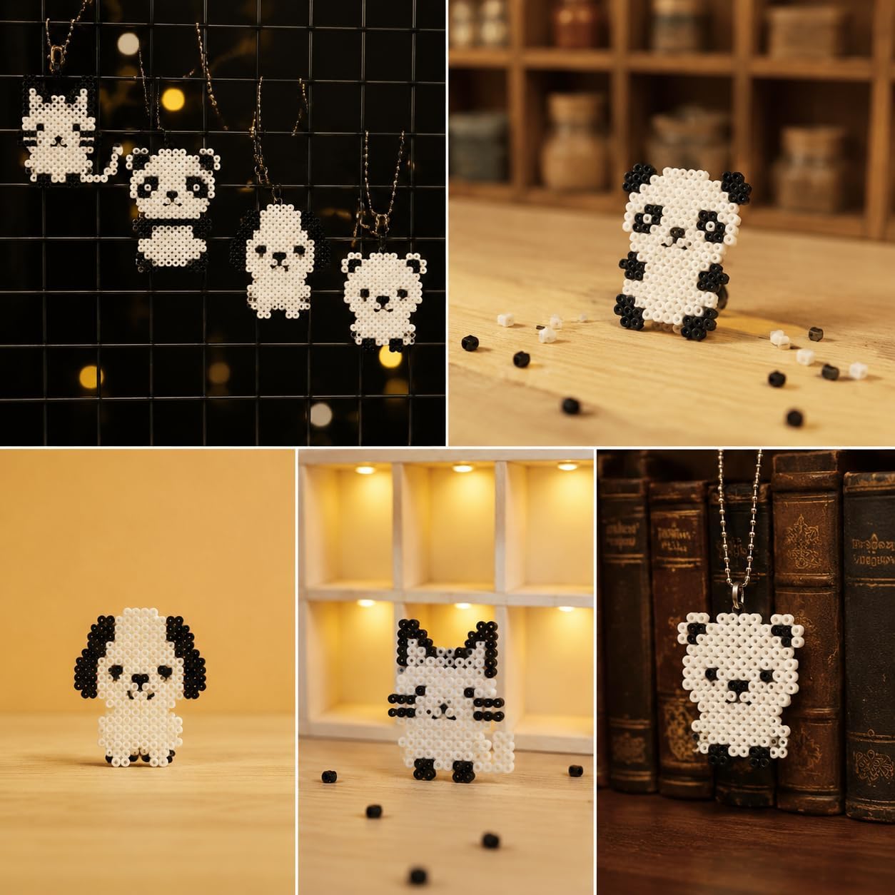 2.6mm Mini Fuse Beads 10000 Pcs 5000 Black 5000 White Ironing Beads for Pixel Art and Craft Projects