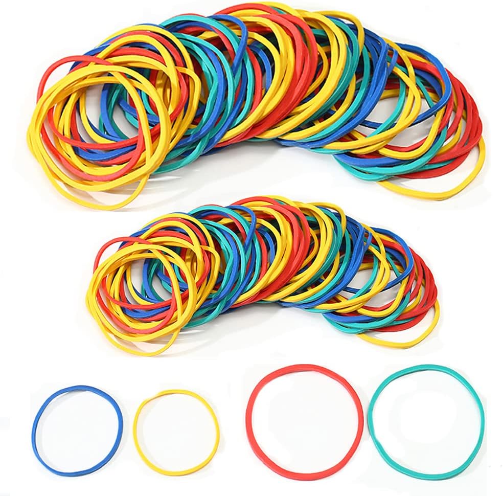 KAIAIWLUO Rubber Bands,250 PCS 3.8mm Elastic Trash Can Bands + 250 PCS