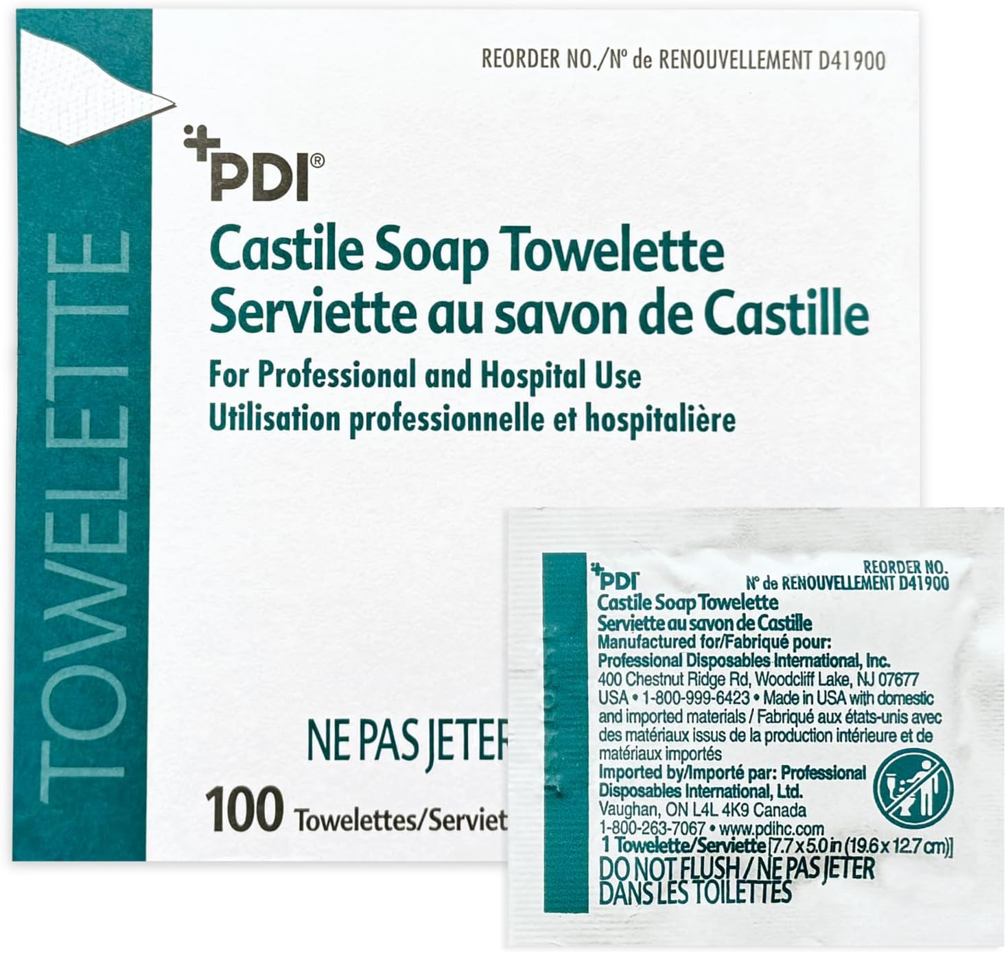 Towelette Castile Soap 100Ea/Bx 10Bx/Cs by PDI