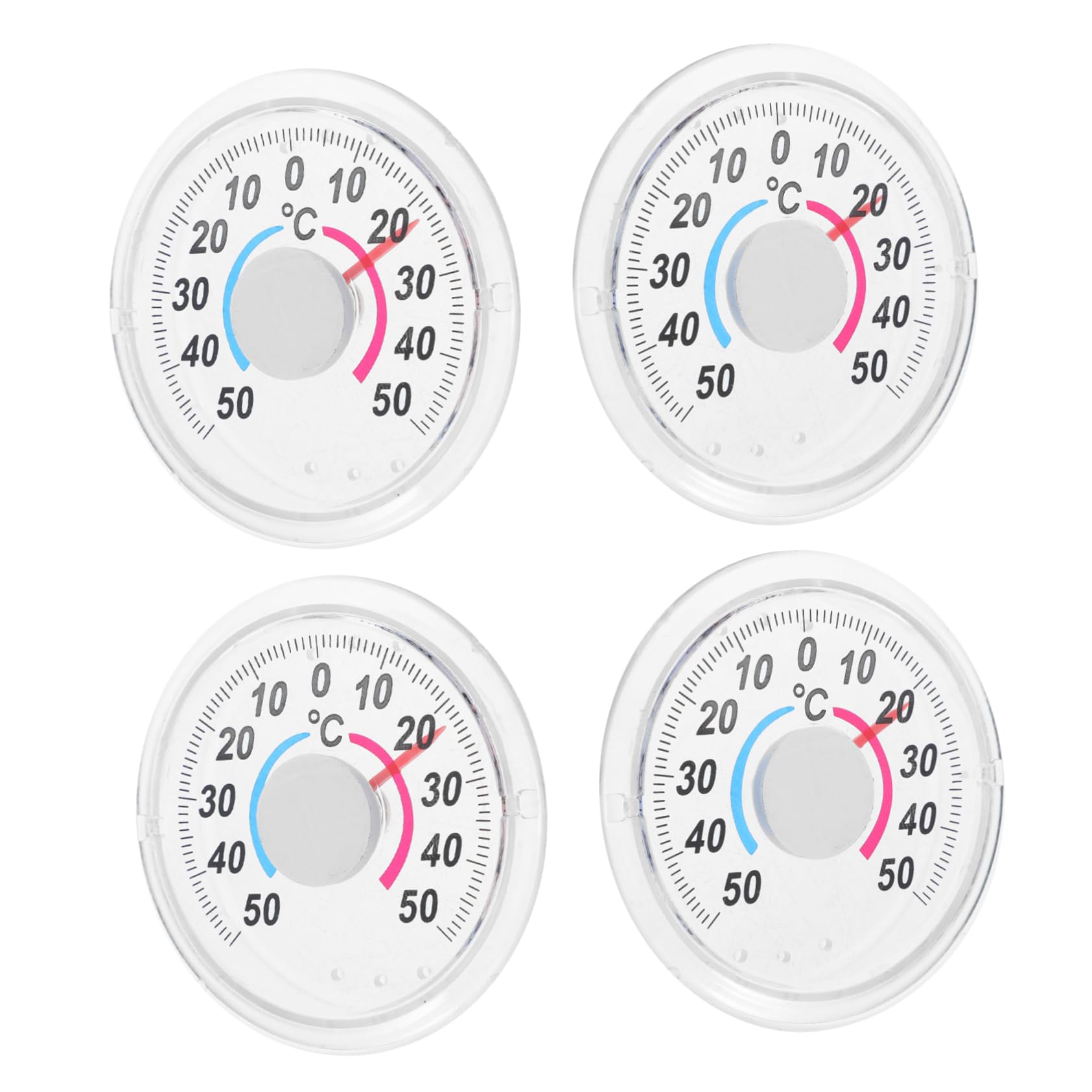 4pcs Round Temperature Gauge Accurate Monitoring Lightweight Portable Weather for Patio Office Use