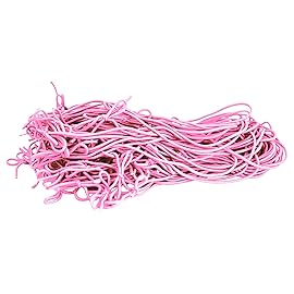 Mandala Crafts 3 Inches Pre-Tied Stretch Loops with Pre Tied Bows from Elastic Ribbon - 100 Pink Elastic Bows Boxes Bows Tags Gift Elastic Wrapping Cord String