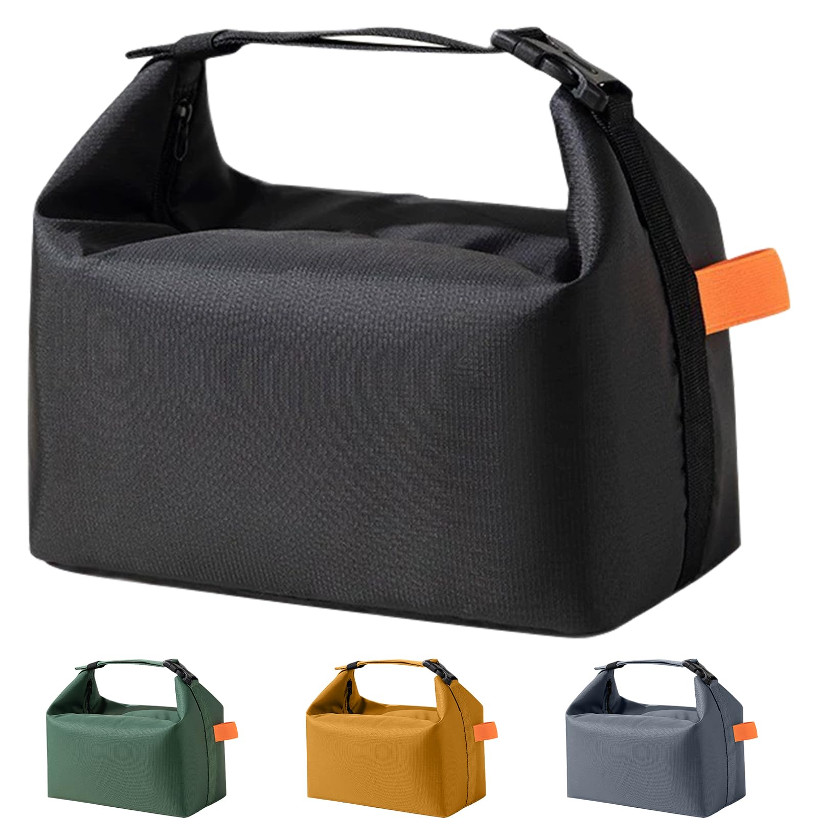 InfiniZer Insulated Lunch Bag for Women Men Kids, Large Capacity Thermal Cooler Box, Reusable Leak-Proof Lunch Tote for Work School Travel (Black)