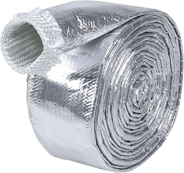 Car Aluminized Sleeving Heat Sheathing Roll - Heat Radiant and Prevent Vapor Lock Heat Shield for Brake Cable/Fuel Line/Spark Plug 3/4inchI.D. Wide - 72
